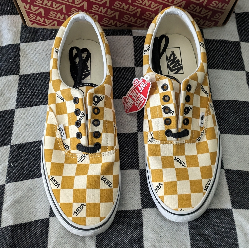 Vans Era Big Check Men 11.5 Yolk Yellow And White Classic 072026